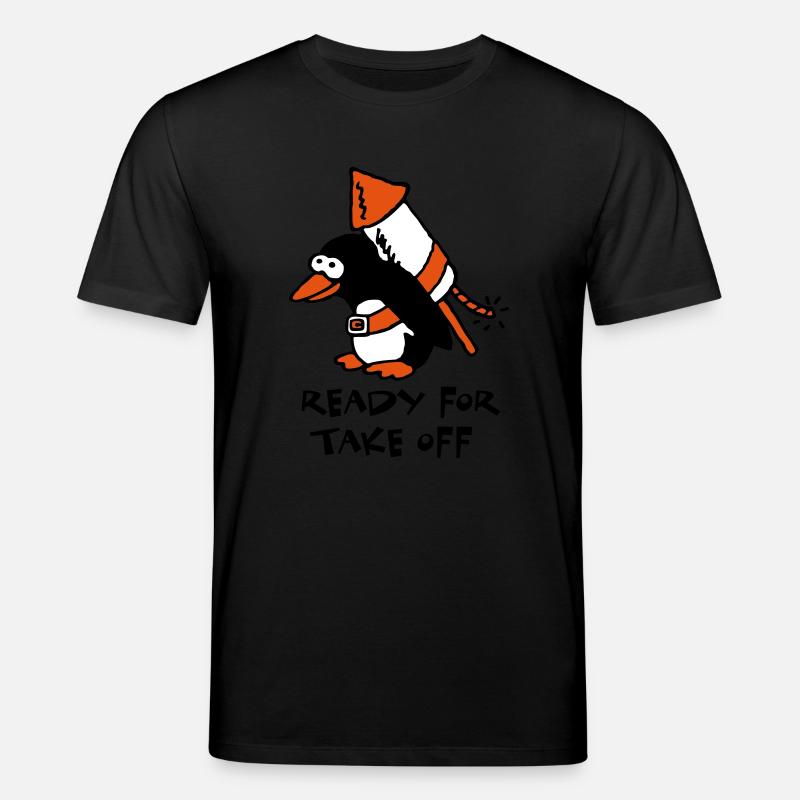 rocket_pinguin_c_3c - T-shirt bio CREATOR Stanley/Stella Unisexe - noir