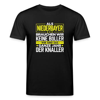 NIEDERBAYER - Böller - Stanley/Stella Unisex Bio-T-Shirt CREATOR  - Schwarz - Vorne - Alina (178cm) & Michal (187cm)