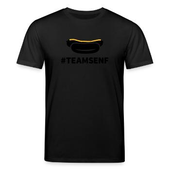 Team Senf - Stanley/Stella Unisex Bio-T-Shirt CREATOR  - Schwarz - Vorne - Alina (178cm) & Michal (187cm)