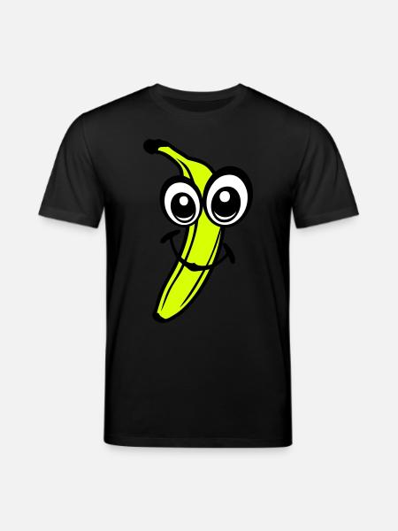 banana fruit smiley 611 - Stanley/Stella CREATOR Unisex Organic T-Shirt - black
