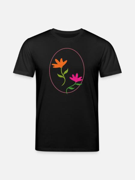 Easter egg with two flowers - Stanley/Stella CREATOR Unisex Organic T-Shirt - black