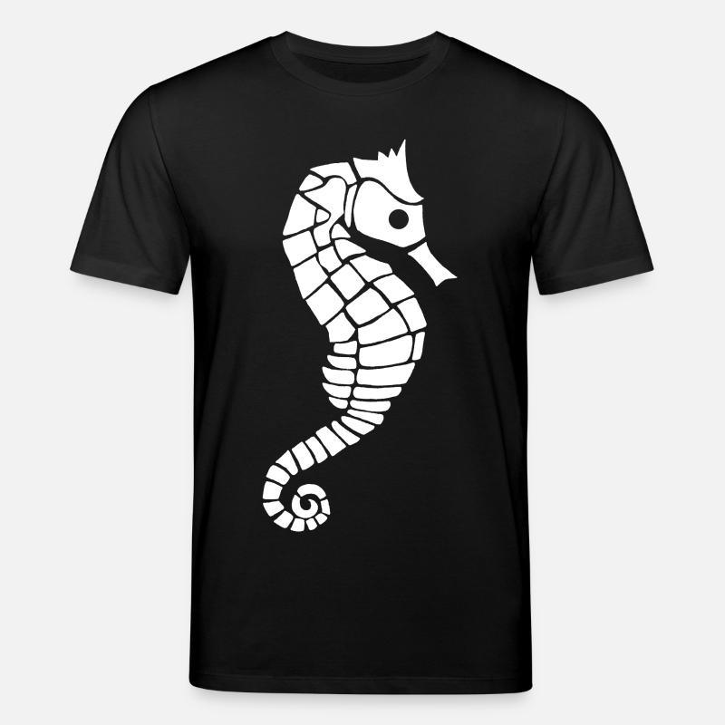 Weißes Seepferdchen - Stanley/Stella Unisex Bio-T-Shirt CREATOR  - Schwarz