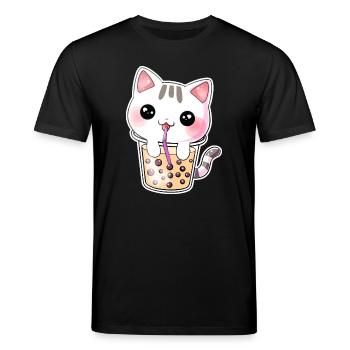 Kawaii Bubble Tea Chat - T-shirt bio CREATOR Stanley/Stella Unisexe - noir - Devant - Alina (178cm) & Michal (187cm)