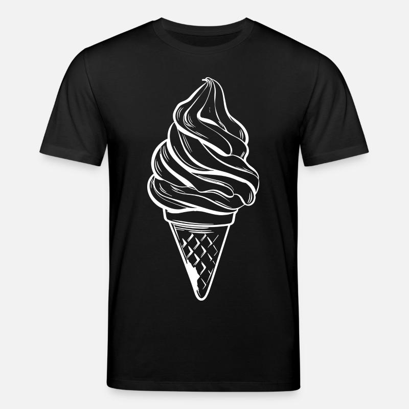 Ice Cream Cone Drawing - Stanley/Stella CREATOR Unisex Organic T-Shirt - black