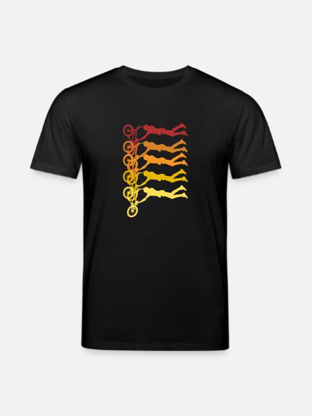 Farbige Radfahrer Silhouetten - Stanley/Stella Unisex Bio-T-Shirt CREATOR  - Schwarz