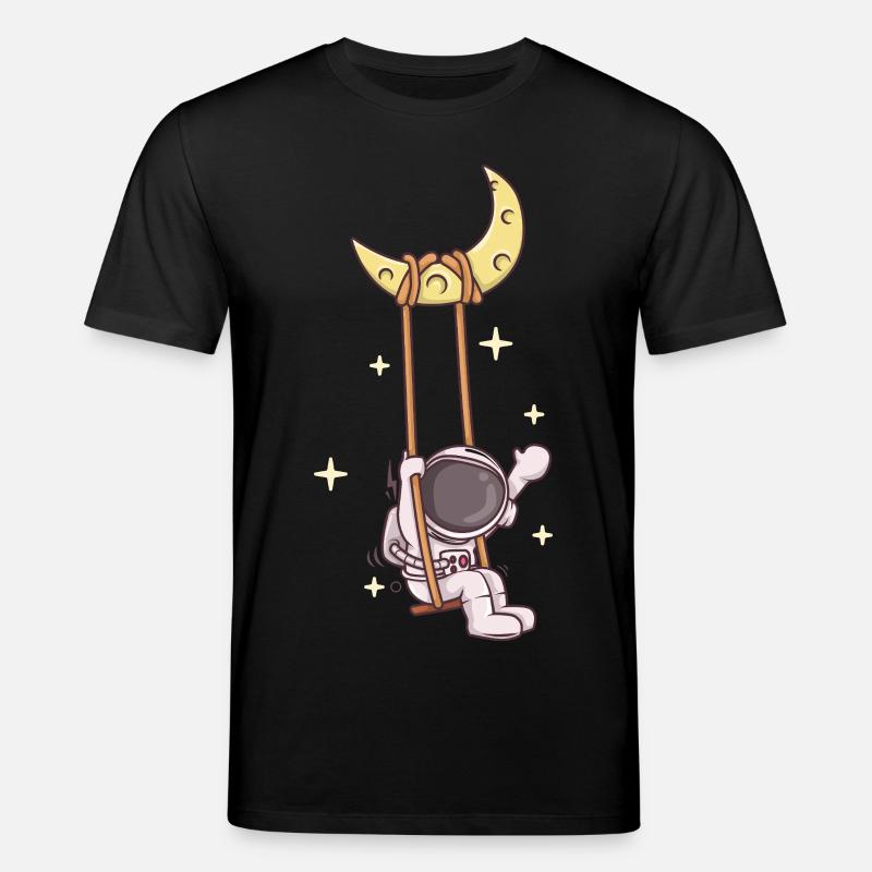 Astronautenschaukel auf der Mondsichel - Stanley/Stella Unisex Bio-T-Shirt CREATOR  - Schwarz