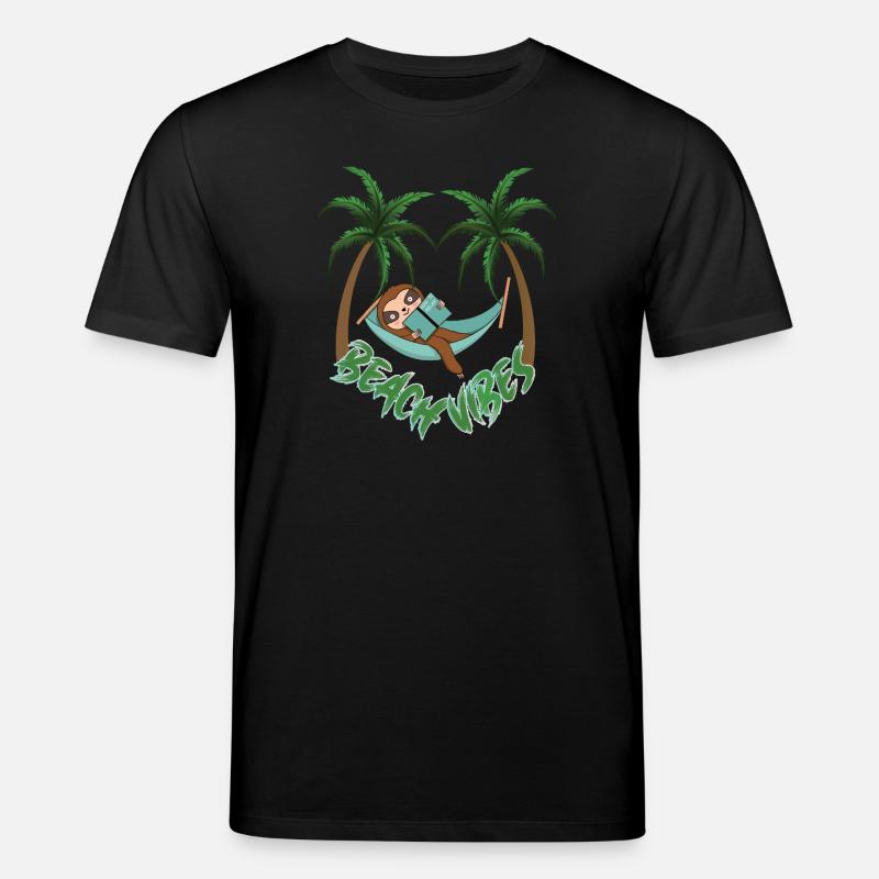 Hot to relax sloth beach - Stanley/Stella Unisex Bio-T-Shirt CREATOR  - Schwarz