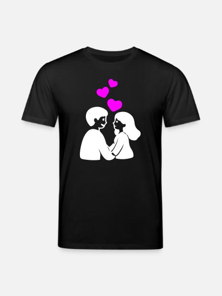 Verliebt Paar Herz - Stanley/Stella Unisex Bio-T-Shirt CREATOR  - Schwarz