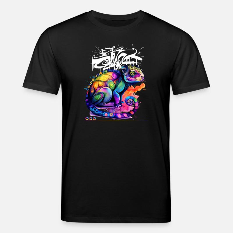 Farbenfroher Chamäleon Graffiti - Stanley/Stella Unisex Bio-T-Shirt CREATOR - Schwarz