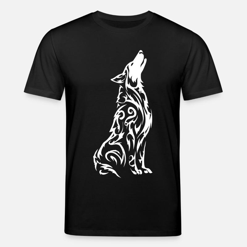 Wolf's Silhouette Tribal Pattern - Stanley/Stella CREATOR Unisex Organic T-Shirt - black