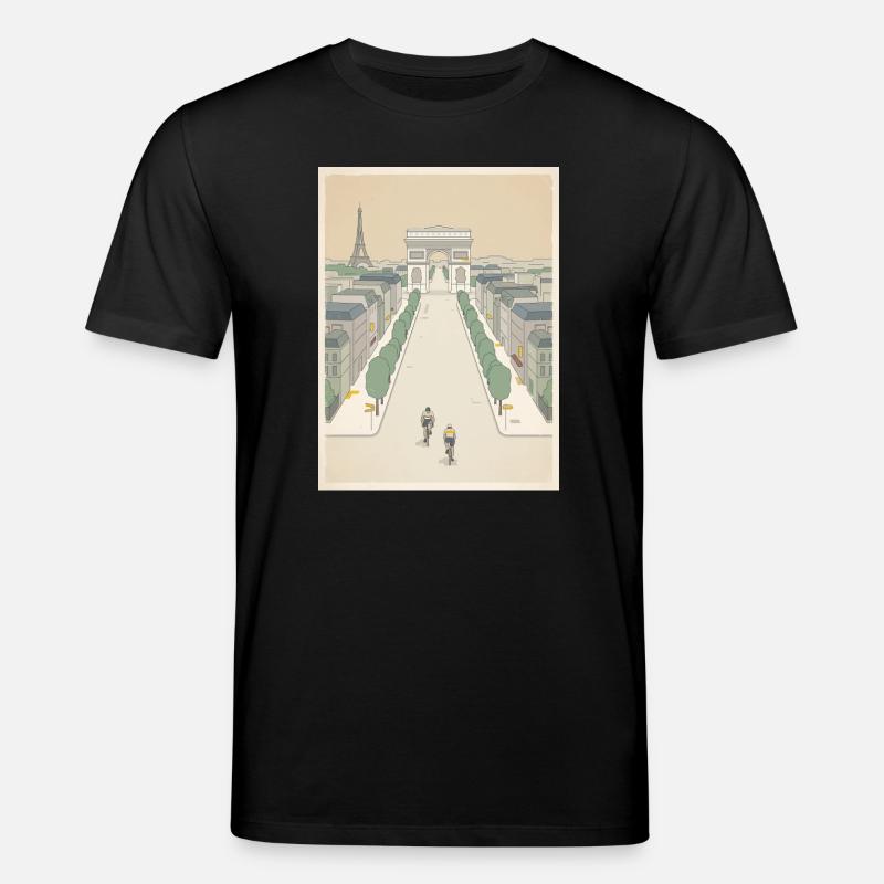 Arrivée à Paris — Souvenir du cyclisme - T-shirt bio CREATOR Stanley/Stella Unisexe - noir