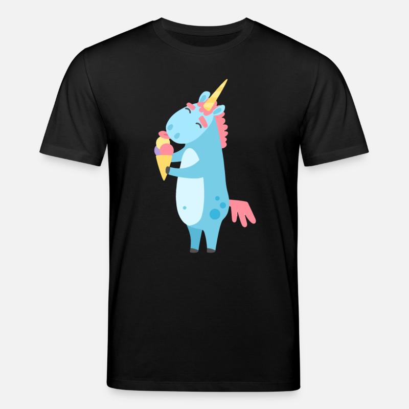 Einhorn mit Eis - Stanley/Stella Unisex Bio-T-Shirt CREATOR  - Schwarz