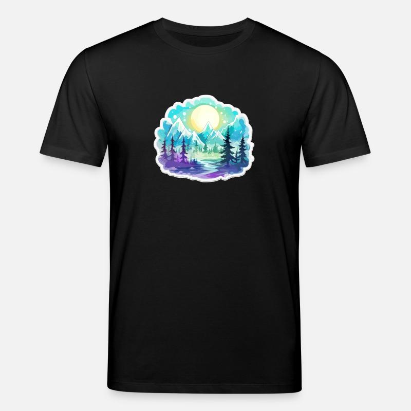 Landschaft - Illustration - Stanley/Stella Unisex Bio-T-Shirt CREATOR  - Schwarz