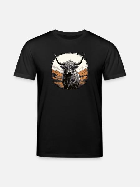 Scottish Highland cattle - Stanley/Stella CREATOR Unisex Organic T-Shirt - black