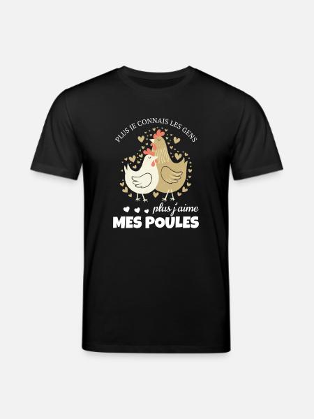 J'aime mes poules - T-shirt bio CREATOR Stanley/Stella Unisexe - noir