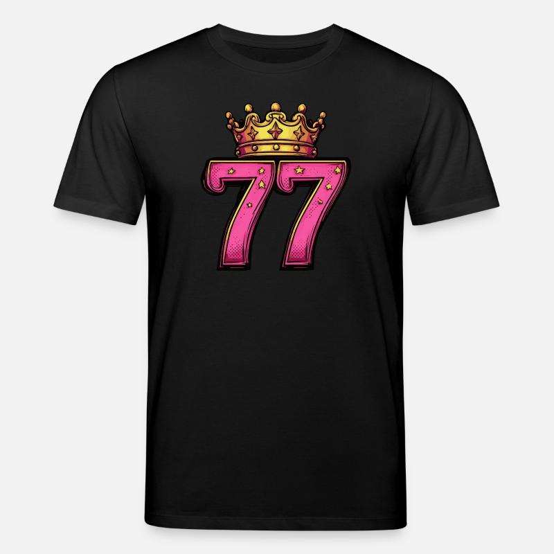 77 Zahl Krone - Stanley/Stella Unisex Bio-T-Shirt CREATOR  - Schwarz