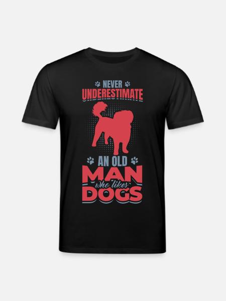 Old Man Who Likes Dogs - Stanley/Stella CREATOR Unisex Organic T-Shirt - black
