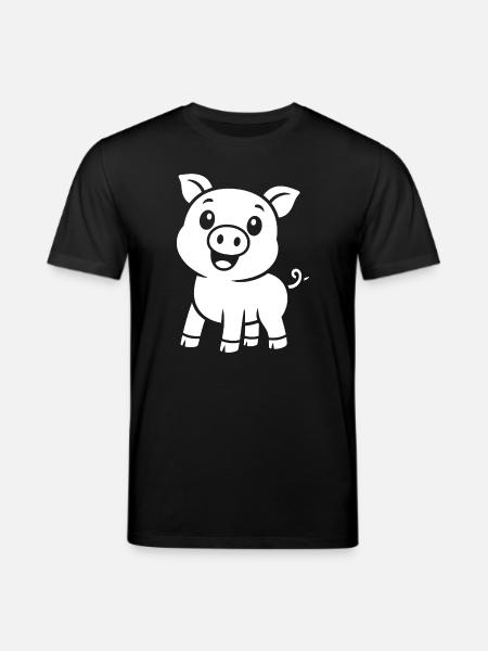 Cute Piggy Silhouette Animal Motif - Stanley/Stella CREATOR Unisex Organic T-Shirt - black