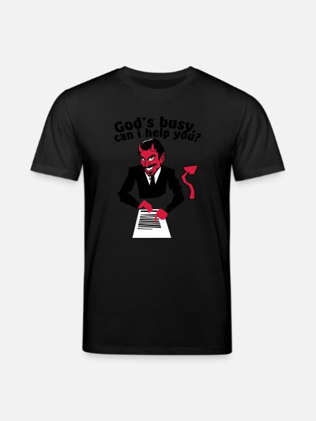 God's busy. Can i help? - Stanley/Stella CREATOR Unisex Organic T-Shirt - black