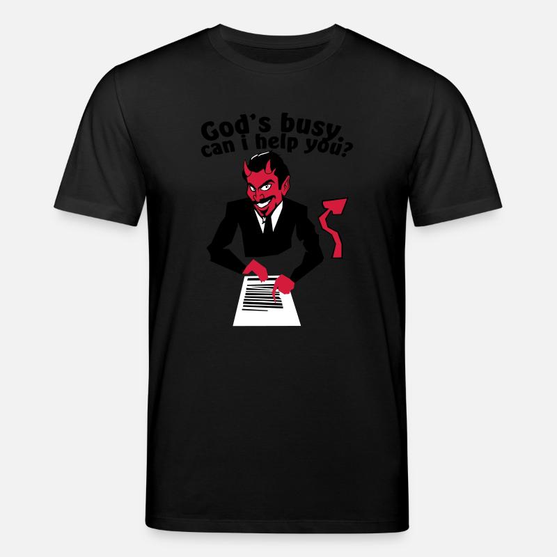God's busy. Can i help? - Stanley/Stella Unisex Bio-T-Shirt CREATOR  - Schwarz
