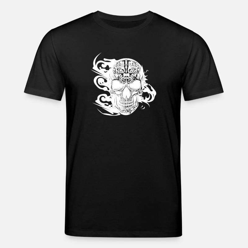Burning grinning tattoo skull - Stanley/Stella CREATOR Unisex Organic T-Shirt - black