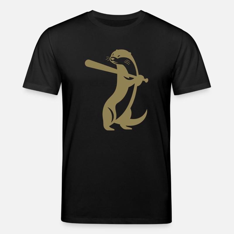 Silhouette de Baseball de loutre - T-shirt bio CREATOR Stanley/Stella Unisexe - noir