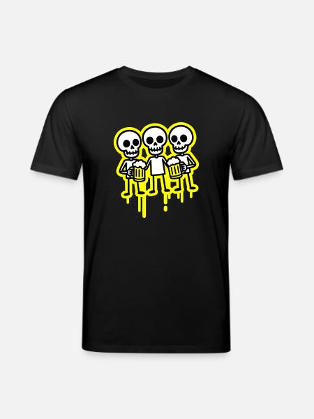 Party Crew Skeleton Beer - Stanley/Stella CREATOR Unisex Organic T-Shirt - black