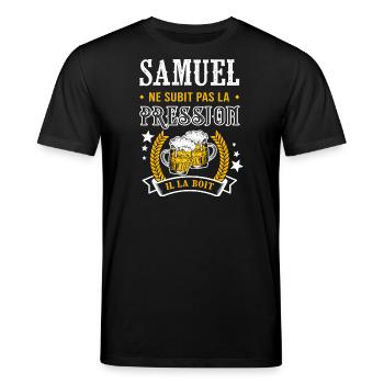 Samuel bière samuel cadeau Samuel fêtes - T-shirt bio CREATOR Stanley/Stella Unisexe - noir - Devant - Alina (178cm) & Michal (187cm)