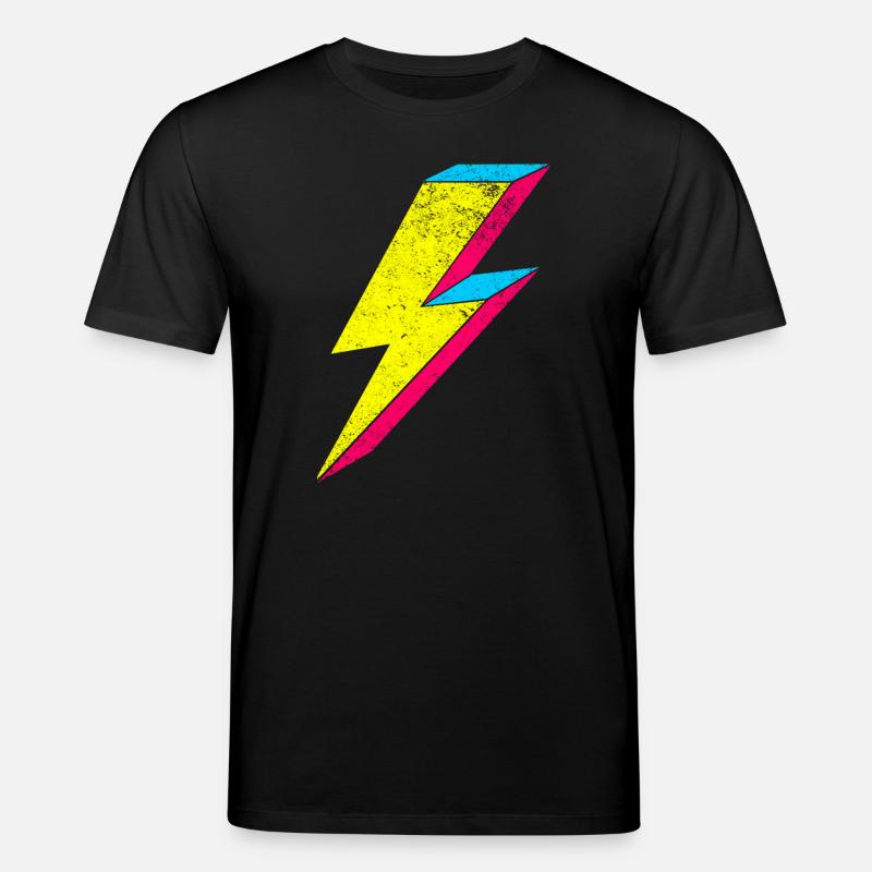 Neon Blitz Lightning Design 70s 80s - Stanley/Stella Unisex Bio-T-Shirt CREATOR  - Schwarz