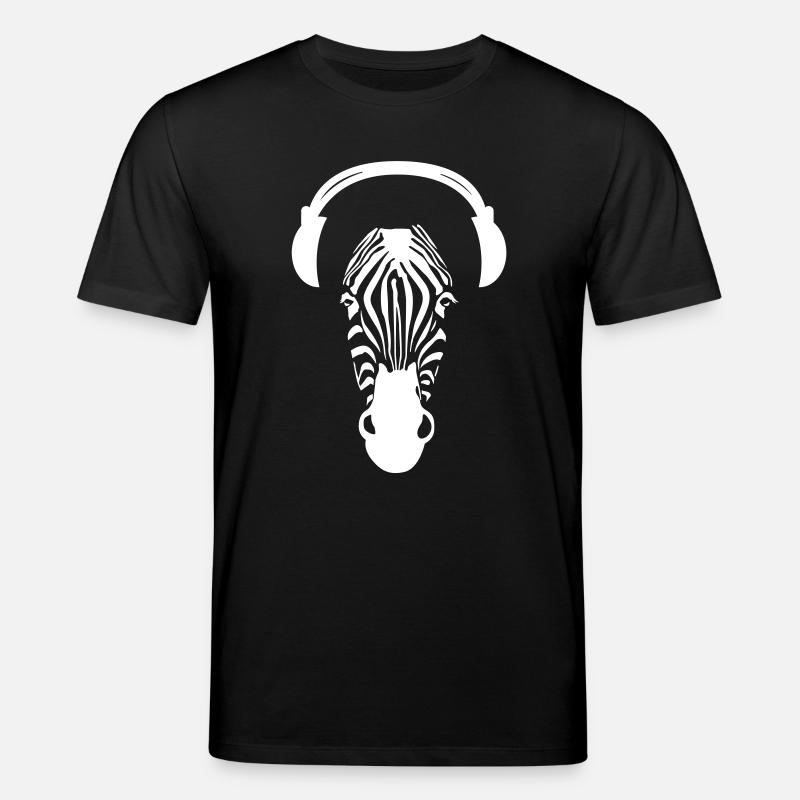 Zebra avec des écouteurs - T-shirt bio CREATOR Stanley/Stella Unisexe - noir