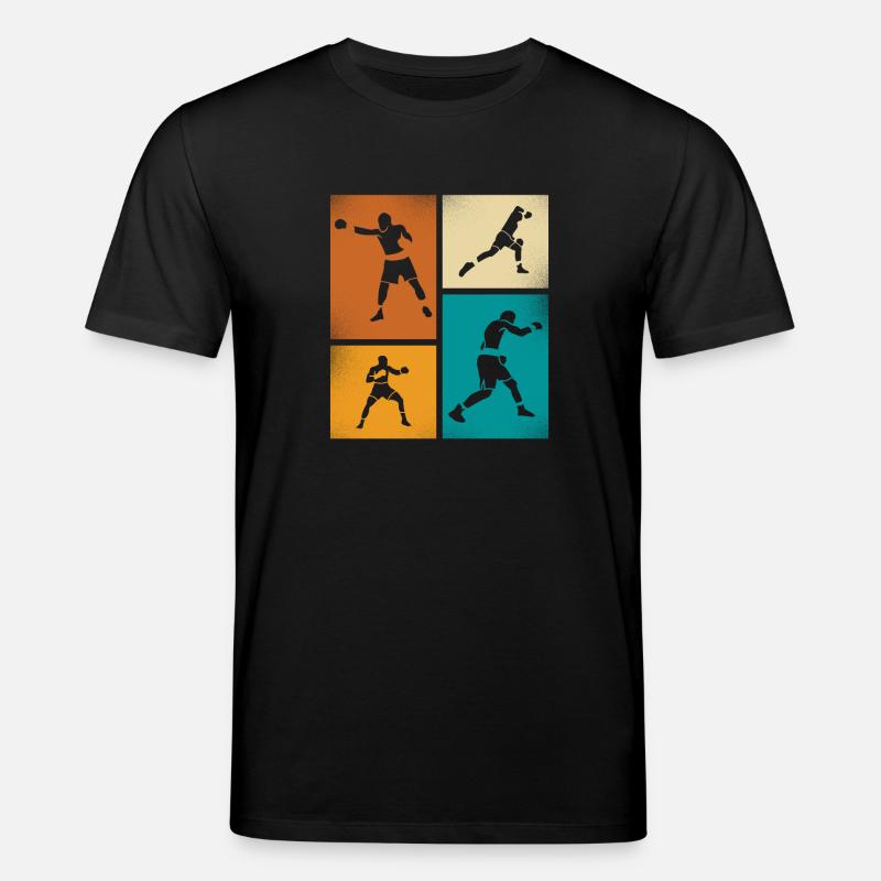 Retro Boxen Silhouette Kunst - Stanley/Stella Unisex Bio-T-Shirt CREATOR  - Schwarz