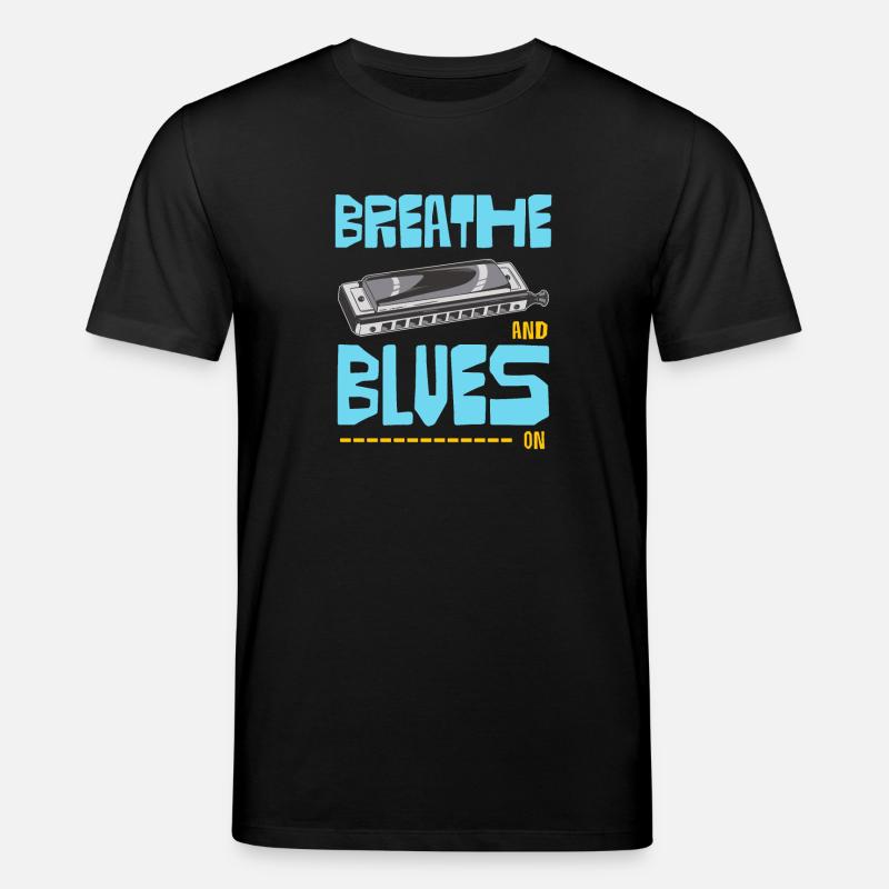 Blues On Harmonica - Stanley/Stella CREATOR Unisex Organic T-Shirt - black