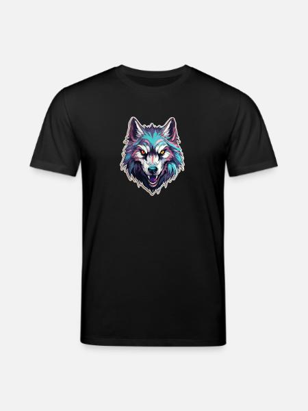 Wolf - Illustration - Stanley/Stella Unisex Bio-T-Shirt CREATOR - Schwarz