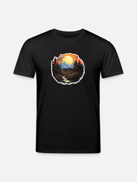 Landscape - Illustration - Stanley/Stella CREATOR Unisex Organic T-Shirt - black