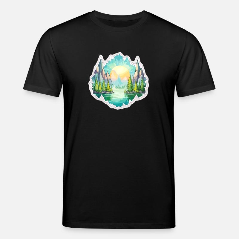 Landschaft - Illustration - Stanley/Stella Unisex Bio-T-Shirt CREATOR  - Schwarz