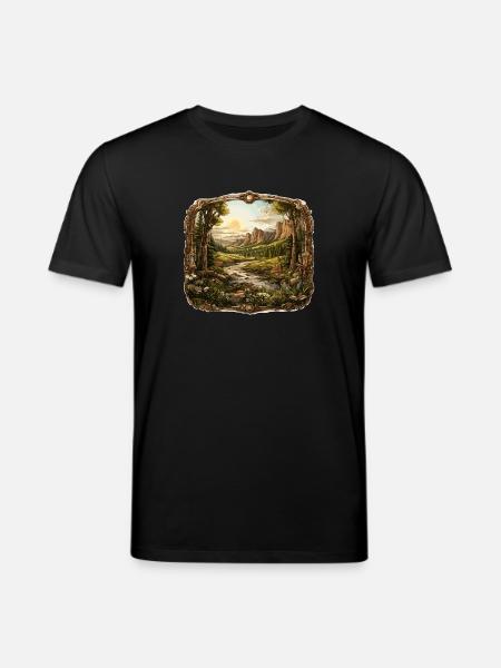 Landschaft - Illustration - Stanley/Stella Unisex Bio-T-Shirt CREATOR  - Schwarz