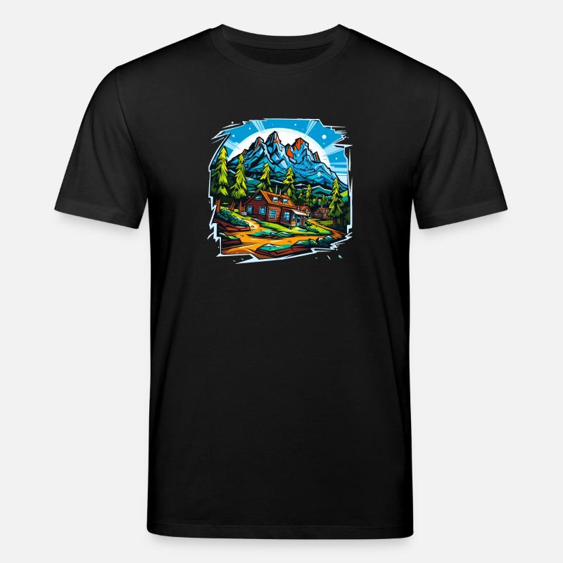Landschaft - Illustration - Stanley/Stella Unisex Bio-T-Shirt CREATOR  - Schwarz
