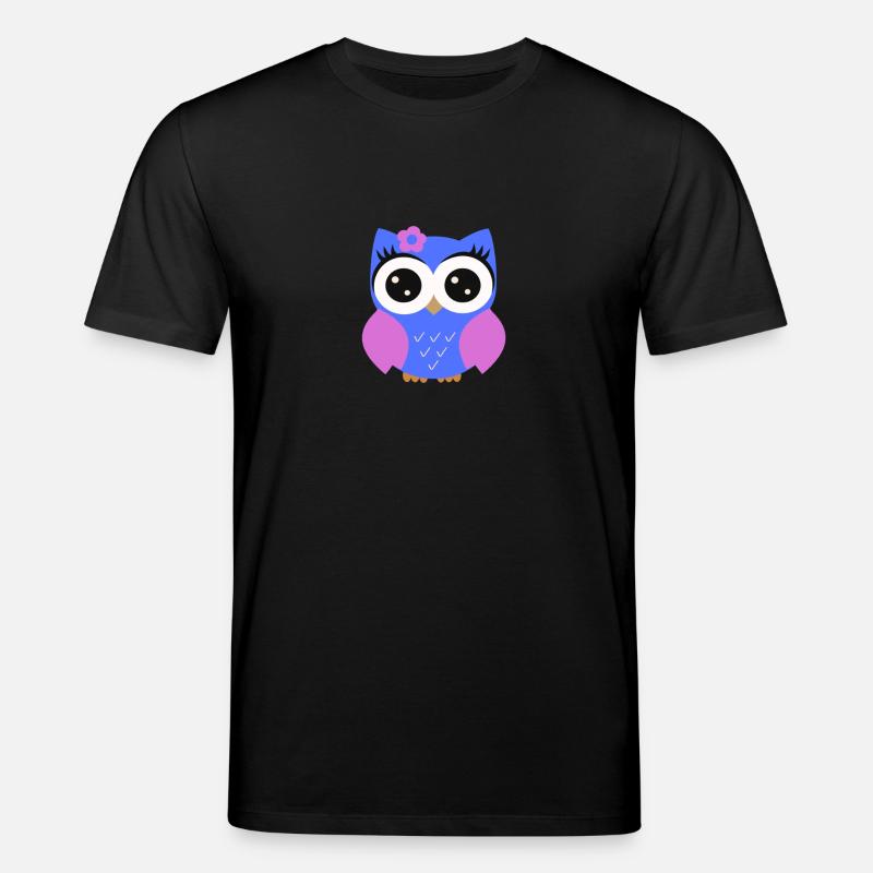 Eule lila blau - Stanley/Stella Unisex Bio-T-Shirt CREATOR  - Schwarz