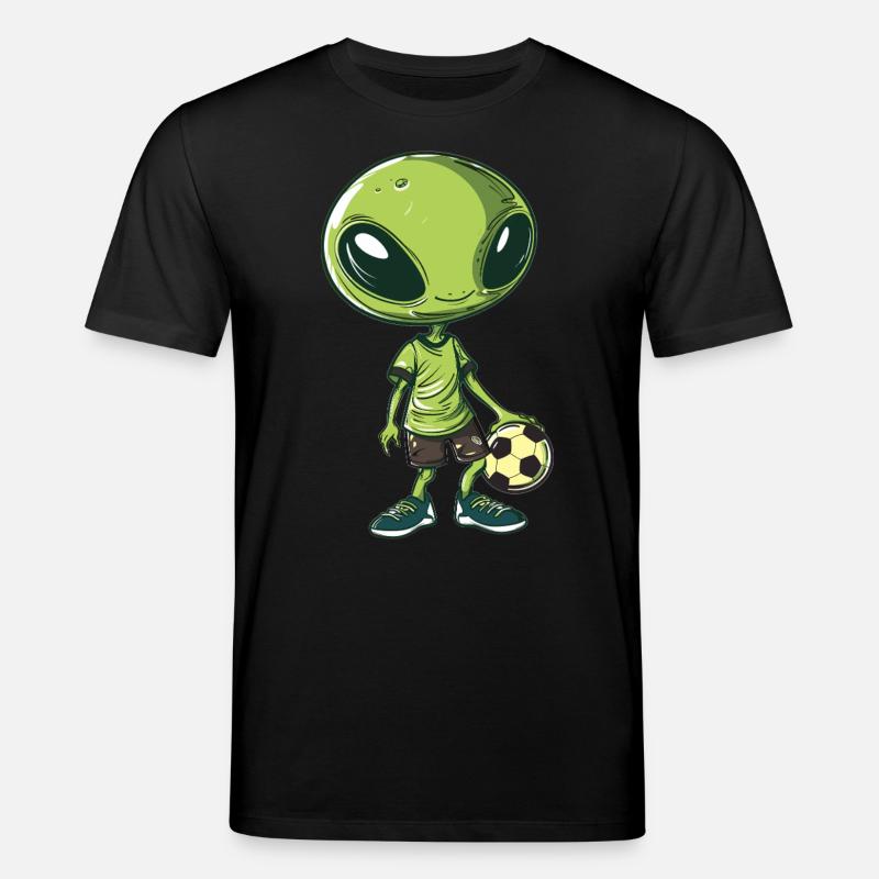 Fußballspielender Alien - Stanley/Stella Unisex Bio-T-Shirt CREATOR  - Schwarz