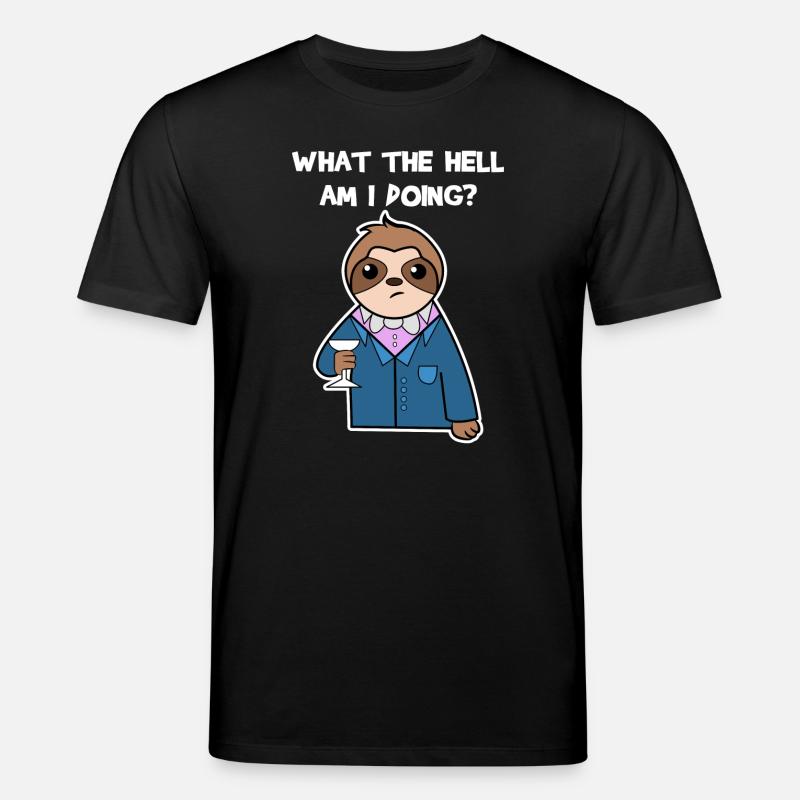 Tier Faultier Relax Urwaldbewohner Statement - Stanley/Stella Unisex Bio-T-Shirt CREATOR  - Schwarz