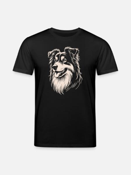 Australian Shepherd Features - Stanley/Stella CREATOR Unisex Organic T-Shirt - black