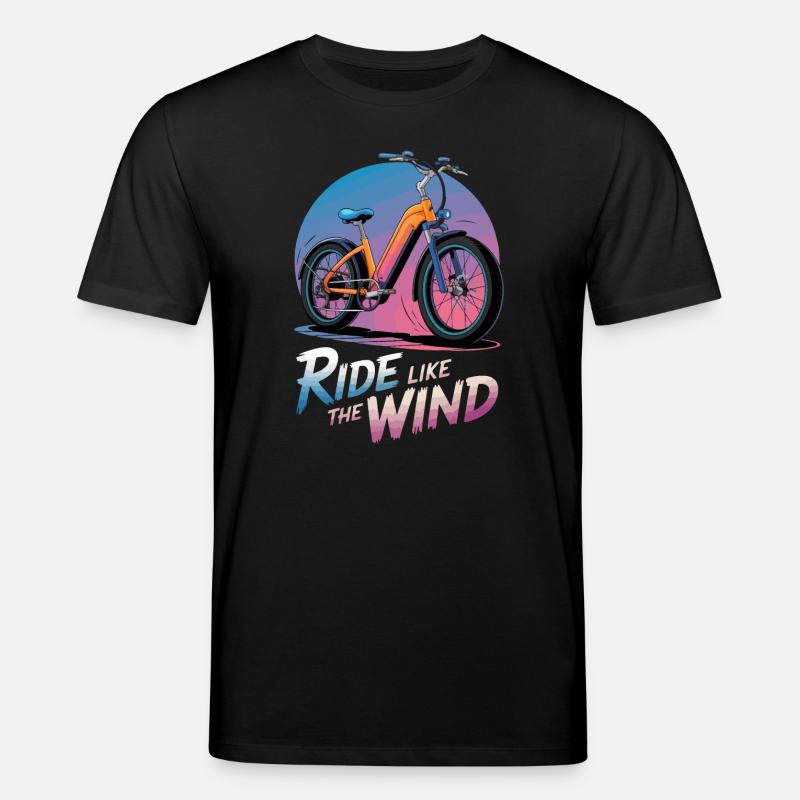 Illustration de vélo électrique vibrant - T-shirt bio CREATOR Stanley/Stella Unisexe - noir