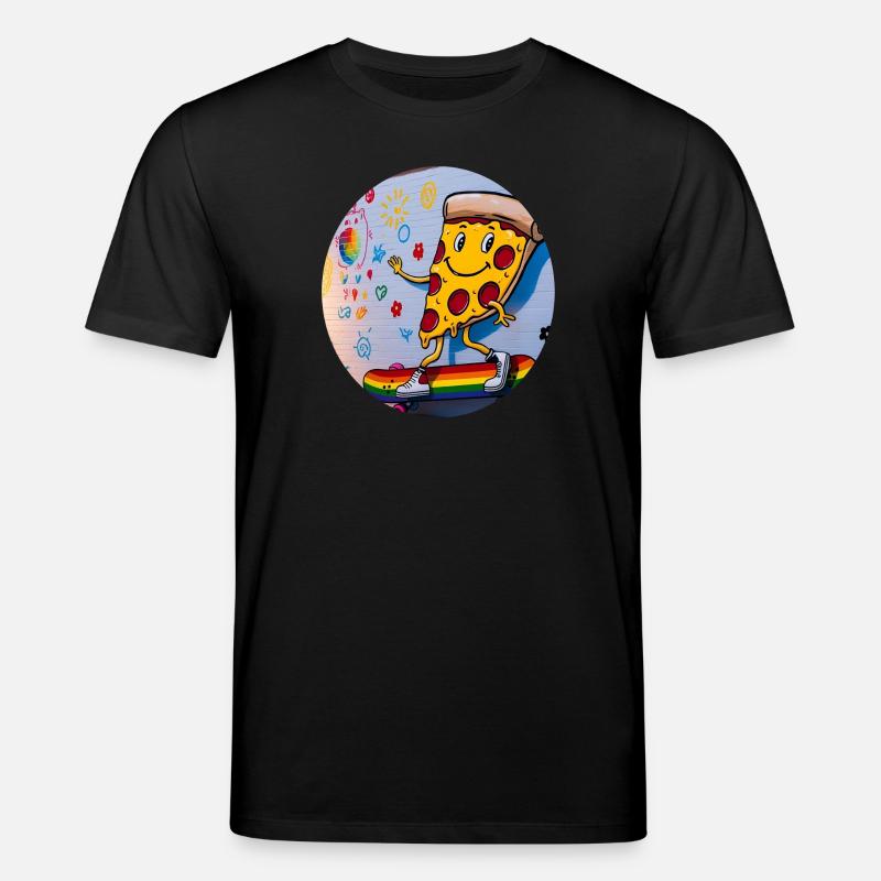 Pizza Slice Skateboard Graffiti - Stanley/Stella Unisex Bio-T-Shirt CREATOR  - Schwarz