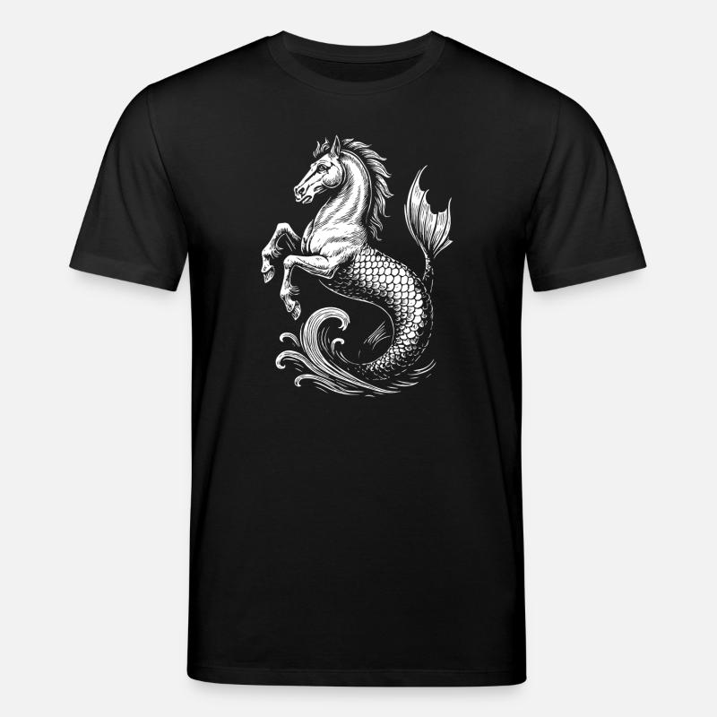 Mythischer Hippocampus, Seehengst Illustration - Stanley/Stella Unisex Bio-T-Shirt CREATOR  - Schwarz