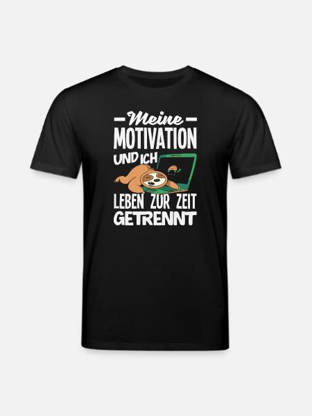 My Motivation and Me - Separated Sloth - Stanley/Stella CREATOR Unisex Organic T-Shirt - black