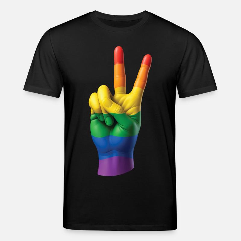 PRIDE PEACE HAND – Frieden & Liebe - Stanley/Stella Unisex Bio-T-Shirt CREATOR  - Schwarz