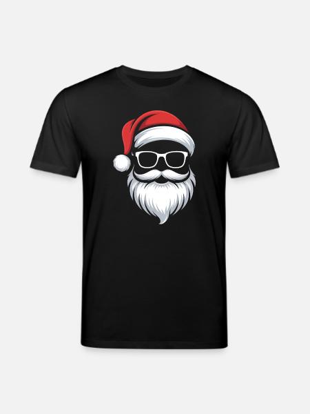 Weihnachts-Santa mit Bart und Brille - Stanley/Stella Unisex Bio-T-Shirt CREATOR - Schwarz