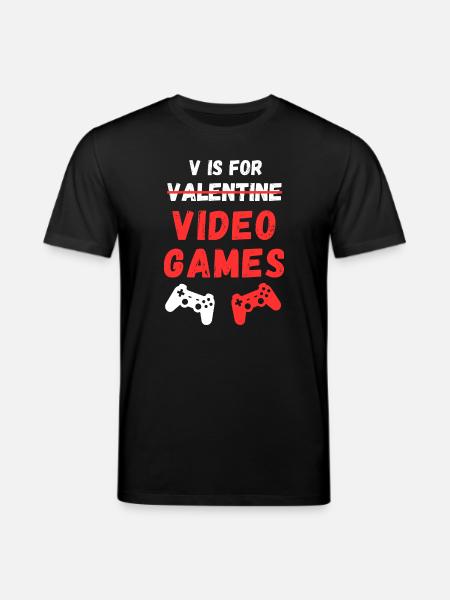 V Is For Video Games - Stanley/Stella CREATOR Unisex Organic T-Shirt - black
