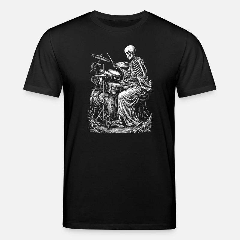 Skeleton Drummer Nightbeat - Stanley/Stella CREATOR Unisex Organic T-Shirt - black