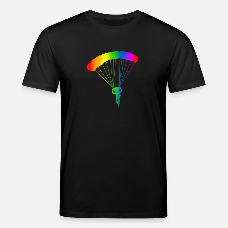 Bunter Fallschirm Regenbogen - Stanley/Stella Unisex Bio-T-Shirt CREATOR  - Schwarz